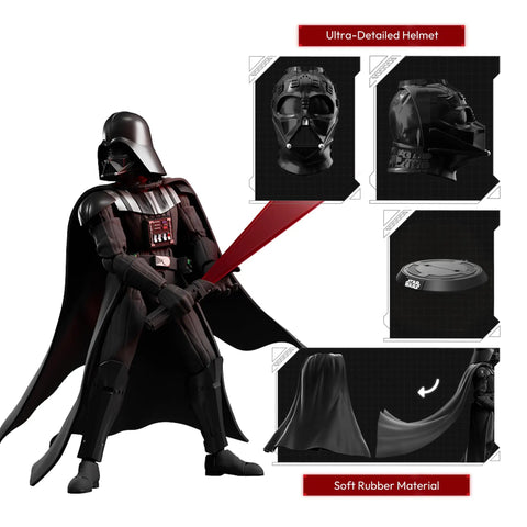 Darth Vader The Empire Strikes Back Model Kit Officially Licensed 6.06-Inch Poseable Figure with Ultra-Detailed Helmet and Soft Rubber Cape