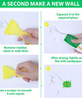 Step-by-step use of Big Hole Drywall Repair Kit With Scraper, DIY Dream Patch Mender For Home Walls