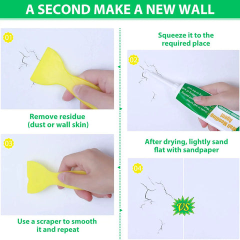 Step-by-step use of Big Hole Drywall Repair Kit With Scraper, DIY Dream Patch Mender For Home Walls