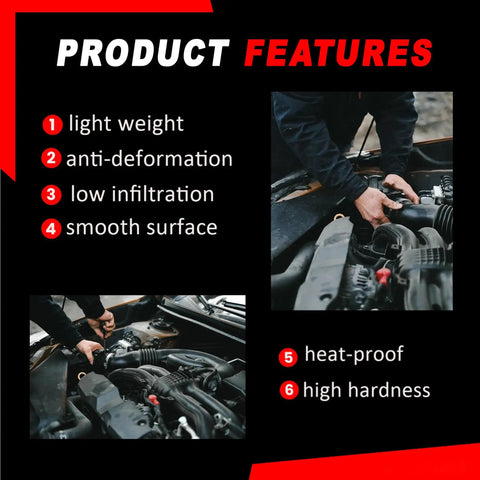 Product features image with engine bay install photos and 4 Pieces Square U Bolts 2.5 Inch Wide Leaf Springs 8.75 Inch Long For Chevrolet Silverado 1500 And GMC Sierra 1500 1988 To 2019 Heavy Duty Replacement Kit