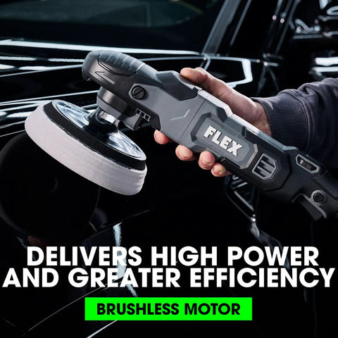 Using 120V Corded Brushless Rotary Polisher for Car Detailing With Beefy 1800 RPM Power on a car's shiny surface