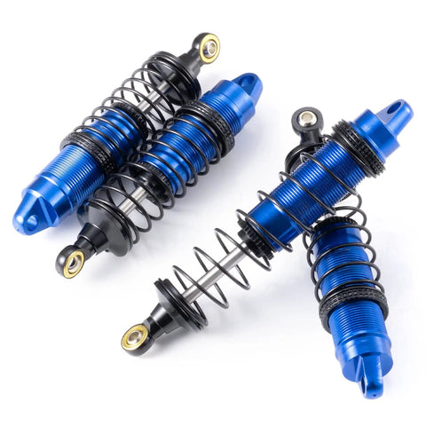 4 Piece CNC Machined Aluminum Front And Rear Threaded Shock Absorber Set For One Sixteenth Scale RC Mini Buggy Upgrades Blue