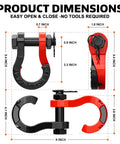 Tigertooth Three Quarter Inch D Ring Shackles With Seven Eighths Inch Pin product dimensions and design details diagram.