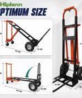 Beefy Aluminum 4 In 1 Convertible Hand Truck Dolly With Four Smooth Wheels And Heavy Duty Frame dimensions of hand truck for household moves.