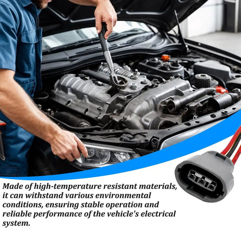 Mechanic working on engine with 3-Pin Car Alternator Connector Plug And Play Pigtail Harness for Vehicle Electrical System