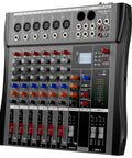 Six Channel DJ Mixer With Bluetooth Streaming And USB Interface, Six XLR Mic/Line Inputs, AUX, FX Processor, MP3 Player, 48V Phantom Power, Pro DJ Gear For Karaoke, Studio, Streaming, And Live Recording