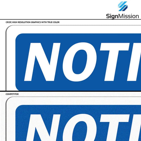 Notice No Thru Traffic Rigid Plastic Safety Sign For Construction Sites, Warehouses And Shops, Ultra Durable Indoor Outdoor Signage, Made In The USA Style Compliance For Safer Work Areas, 10x7 in