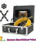 Heavy Duty Inspection Camera Borescope With Seven Inch Monitor For Sewer Pipe Drain Video Scope featuring compact case and accessories.