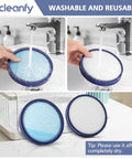 Hands washing and drying filters from 4 Pack Replacement Filters For WindTunnel Upright Vacuum Cleaners UH71250, UH72630 series.