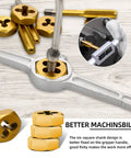 Heavy Duty Tap and Die Set Titanium Coated in Bearing Steel 86 Piece Metal Storage Case Metric and SAE Sizes