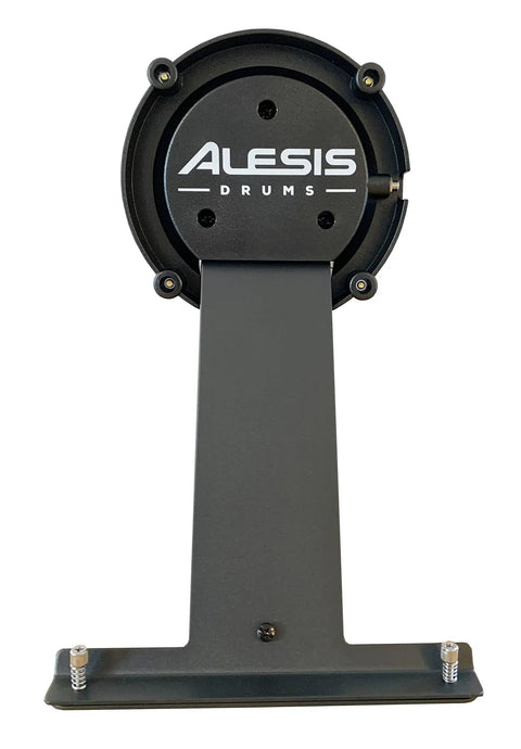 Special Edition 8 Inch Mesh Kick Pad With Acoustic Feel For Electronic Drum Modules Stand Included And Silverline Audio 10 Foot Cable Bundle with Alesis logo on a stand.