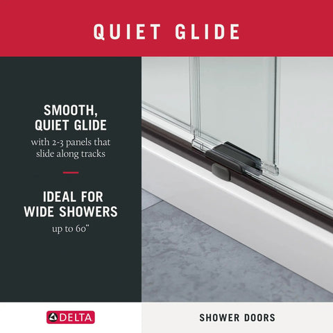Dope Sixty By Seventy Inch Semi Frameless Sliding Shower Door With Bronze Transition Glass Smooth Aluminum Track Adjusts To Uneven Walls For A No Sweat Bathroom Remodel