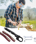 Heavy Duty Angle Grinder Belt Sander Attachment Portable Sanding Adapter With Stable Alloy Bracket For Woodworking Precision Grinding and Finishing Projects Easy To Use Tool Accessory with sanding belts and tools.