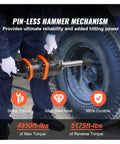 Professional Grade One Inch Air Impact Wrench Built Like A Tank To Handle Heavy Duty Tasks With 5175 Foot Pounds Breakaway Torque For Semi Trucks Buses And Shop Floor Mechanics Featuring An Eight Inch Extended Reach Anvil in use on a tire.