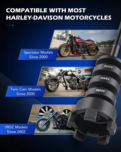 Harley Wheel Bearing Puller Tool Kit For Removal And Installation Of Three Quarter Inch Bearings; compatible with Harley motorcycles.