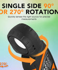 Ultra-Accurate Digital Light Meter 0.1 to 400,000 Lux With Temperature Sensor, Max Min Hold, 90 Degree Rotatable Sensor for Photography, Indoor Lighting, and Plant Growth showing 270° rotating sensor