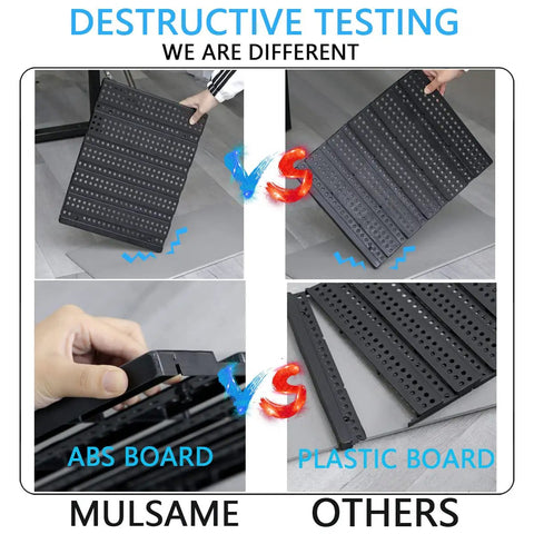Comparison of ABS board and plastic board for garage storage bins wall mounted parts rack with 4 color coded bins, 30 piece bin organizer.
