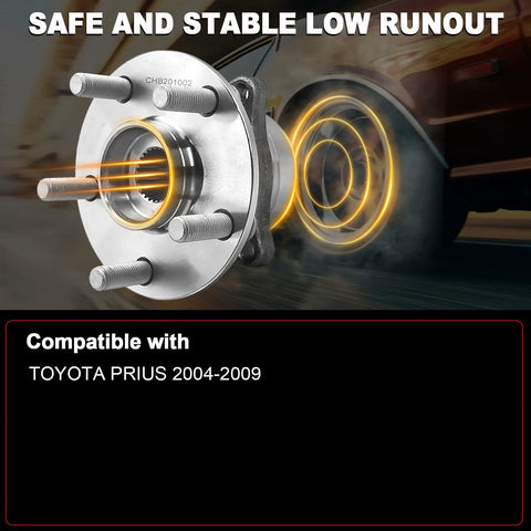 Pair Front Wheel Bearing Hub Assembly For Prius 1.5L 2004 2005 2006 2007 2008 2009 5 Lug Pattern Direct Fit Drop In Wheel Hub