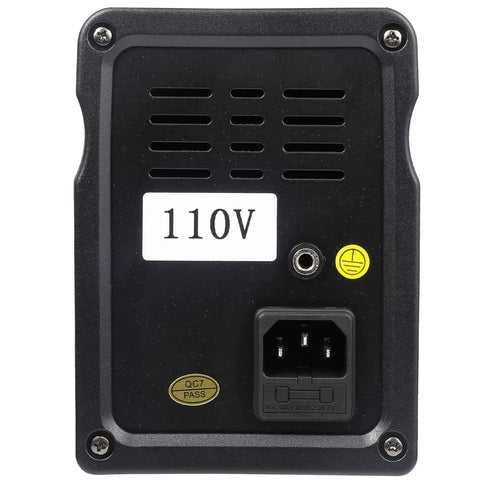 Back view of 700W Digital Hot Air Rework Station For SMD Soldering, showing 110V power input and vent design.