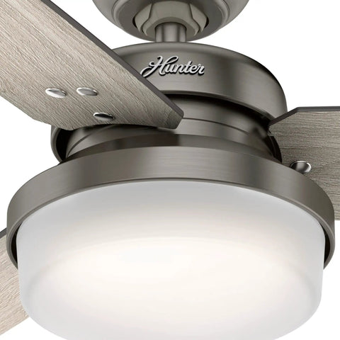 Close-up of Dope 44 Inch Indoor Ceiling Fan With LED Light And Remote Control, Brushed Slate Sentinel 50393 with modern design