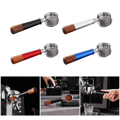 Stainless Steel Bottomless Portafilter Handle for Home Espresso Makers, Durable Filter Holder for Office and Cafe Use, Barista Grade Coffee Tool