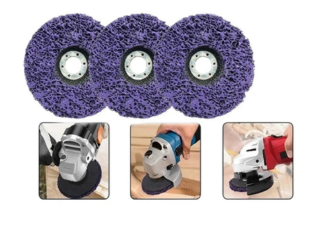 Poly Strip Grinding Disc For Angle Grinders 100 115 125mm Rust Removal And Surface Polishing close-up with usage examples
