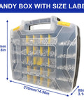 1800 Piece Hardware Set With Stainless Steel Nuts Bolts Washers And Screws In A Double Sided Yellow Organizer Box Includes Phillips Pan Head And Flat Head Screws And SAE Size Variants For DIY Projects
