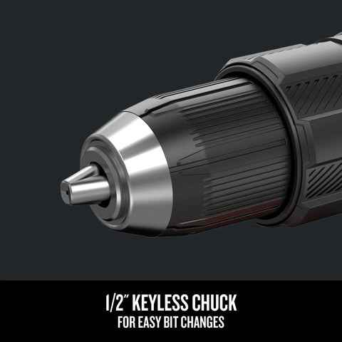 Close-up of the half inch ratcheting chuck on V20 Cordless Hammer Drill Kit for easy bit changes