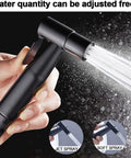 Handheld Toilet Bidet Sprayer Kit With 57 Inch Hose, Adjustable Water Pressure, Gold Finish, Jet Spray in use.