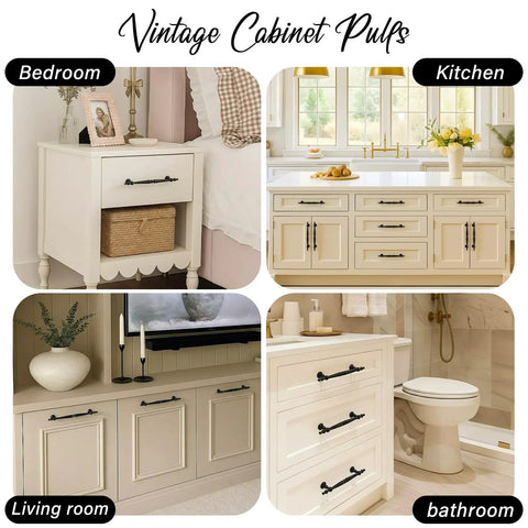 Dope Matte Black Cabinet Pulls 6.3 inch length on bedroom, kitchen, living room, bathroom furniture