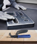 Top Tier Double Side Sheet Metal Deburring Tool For Precision Trimming And Chamfering Alloy Steel and Aluminum edges up to 12 mm in use.
