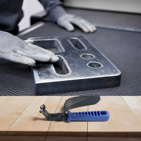 Top Tier Double Side Sheet Metal Deburring Tool For Precision Trimming And Chamfering Alloy Steel and Aluminum edges up to 12 mm in use.