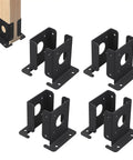 8 Pcs Adjustable Wood Fence Pergola Post Base Brackets Kit Fit 4x4 Posts Actual 3.5x3.5 Inches Black Heavy Duty Post Anchor Base Brackets For Deck Railing