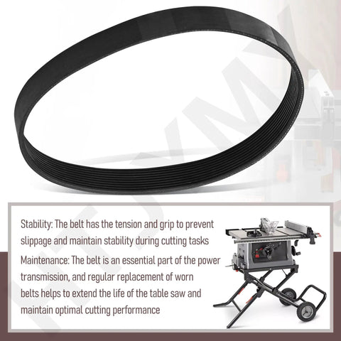 Replacement Table Saw Drive Belt 6.8 Inch By 0.6 Inch Compatible With PCB270TS Saws Heavy Duty Rubber Construction