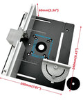 Top Shelf Aluminum Router Table Insert Plate With Butter Smooth Flip Chip Action For Weekend Warrior Projects And Pro Level Woodworking Benches Knockout Black Finish Zero Hassle Mounting, dimensions shown.