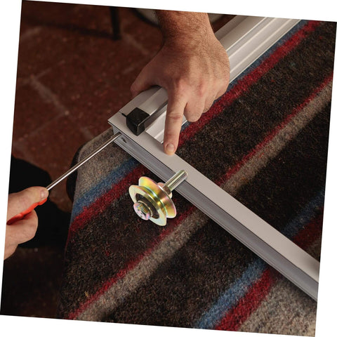 Installing 50mm industrial sliding door roller with U type track wheel for shower doors, showing hardware and alignment process.