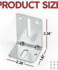 J6 Track Jamb Bracket Set For Garage Doors, Heavy Duty Replacement Hardware, galvanized steel bracket, product dimensions.