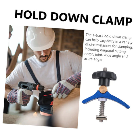 T Slot Clamp Quick Act Hold Down Clamp for Woodworking and Carpentry on T Track Systems, heavy-duty aluminum alloy CNC machined