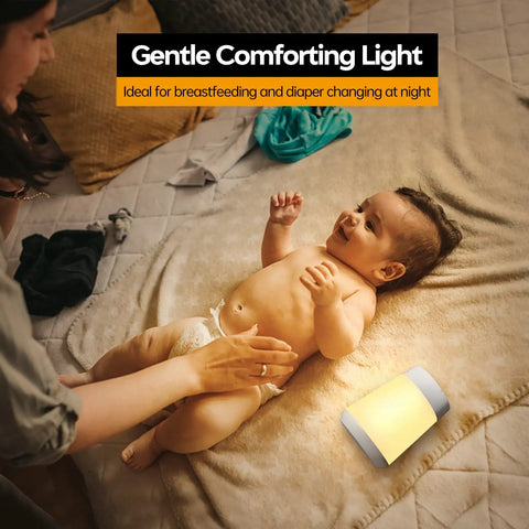 Kids Night Light With Touch Sensor, Soft LED Bedside Lamp For Nursing And Sleep Aid, Stepless Dimming Nursery Light, Rechargeable Portable Nightlight With Memory Function For Kid Friendly Chill Bedtime