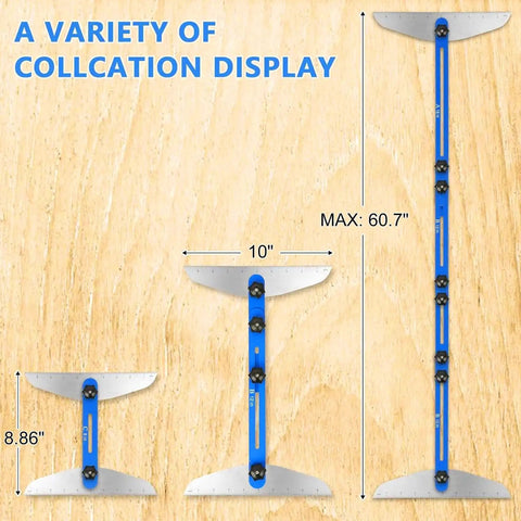Stair Tread Template Tool Aluminum Alloy Jig For Stair Measuring And Layout showing adjustable range from 8.86 to 60.7 inches