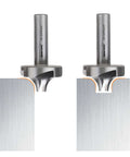 Jerax Tools HSS corner-rounding end mills (2 pcs) on metal blocks; sizes 1/16"–3/8"