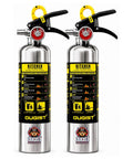Class K Kitchen Fire Extinguisher Built For Fast Grease Cooking Flare Ups, Two Pack Of 34 Fl Oz Wet Chemical Sprayers with safety instructions.