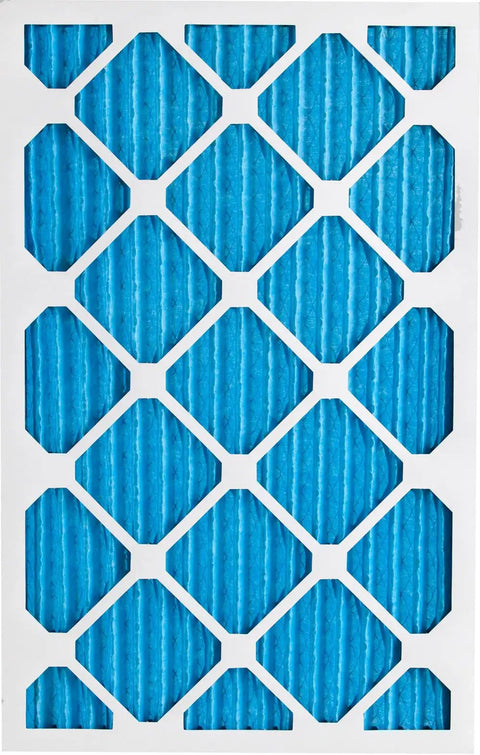 Close-up of Six Pack 1-Inch Pleated Air Filters, Actual Size 15.5 X 19.5 X 0.75, showing MERV 7 synthetic media pattern