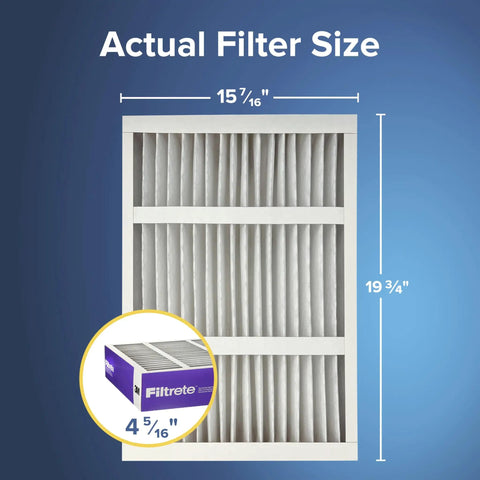 Allergen Buster Electrostatic Air Filter 16x20x4 15.88x19.88x4.31 Inches MERV 12 MPR 1550 Two Pack measured size