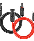 Heavy Duty 10AWG Solar Panel Extension Cable With Waterproof Male And Female Connectors 5Ft Red And 5Ft Black Leads Premium PV Wire