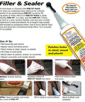 Black Heavy Duty Filler And Seam Sealer Tube 4 Oz Superior Adhesive Patching Material For Holes Cracks In Steel Wood Plastic Strengthens Weakened Metal Straight Up Dead Nuts Formula applied to repair seams.