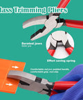 Glass Trimming Pliers with serrated jaws and red PVC handle from All In One Glass Cutting Kit For Stained Glass Projects