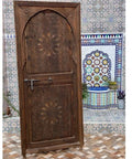 Custom Solid Wood Barn Door Hand Carved Rustic Moroccan Inspired Antique Style Interior Door 71 By 34 Inches