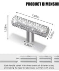 Total Flex Crystal Rhinestone Cabinet Knobs 6 Pack Silver Glass Drawer Pulls Kitchen Vanity Bathroom Furniture Handles Upgrade Your Home Decor Game Right Now, 1.95in long, cylindrical design, features sparkling rhinestones.