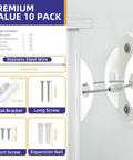 Secure 400 Pound Capacity Anti Tip Furniture Wall Anchors 10 Pack showing side view with metal bracket and screws.